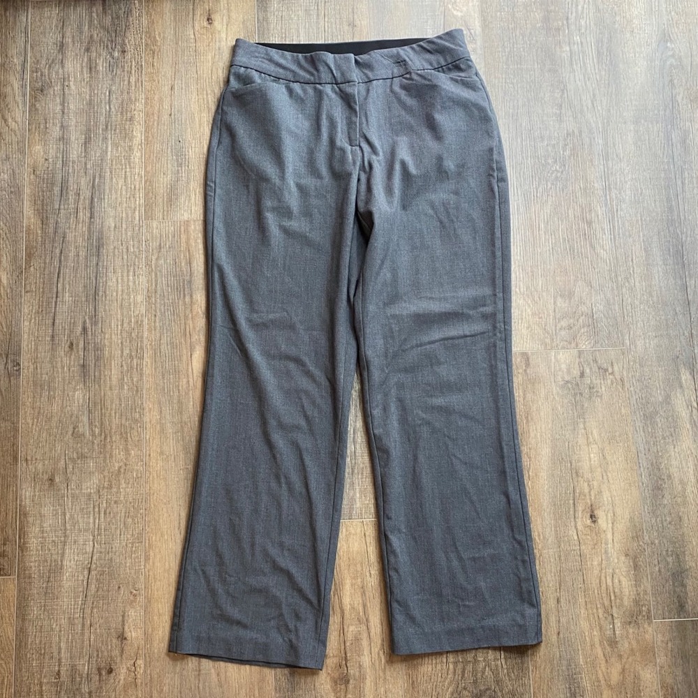 Briggs Petite Gray Straight Leg Dress Pants Elastic Waist Career Trousers 10P
